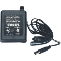 Bogen Communications, Inc. Power Supply, 12 VDC, 0.3A, 60 Hz, Plug-In