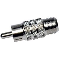 Bomar Interconnect Products Adapter RCA Male to F Female Nickel Plated Machined Brass