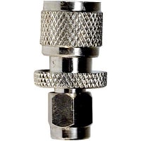 Bomar Interconnect Products Adapter, SMA Male to Mini UHF Male, Nickel Plated Machined Brass