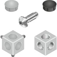 Bosch Rexroth Assembly Technology Cubic Joint 45/3 Set, Incl. Fastening Mat., Cubic Connector, Cover Cap D18