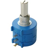 Bourns Wirewound Potentiometer w/ 6 mm Dia. Shaft, 10kOhm, +/-5%, 2W, +/-50ppm/C, Panel Mnt