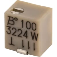 Bourns Trimmer, Cermet, Sealed, 11-Turn, 4mm Square, SMD, 0.25 W, 100 Ohm, 10%