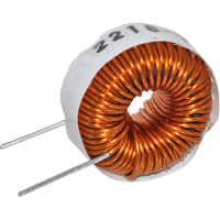 Bourns Inductor, High Current Toroidal, 100uH, 0.056 Ohm DCR Max, Vertical Mount