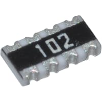 Bourns Resistor, Chip Array, 1K Ohms, Tol 5%, 62 mW, 50V Max, 250ppm, Concave Termin