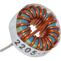 Bourns Inductor, Toroid, High Current, 100 uH, 15%, 0.056 Ohm DCR Max, Horizontal