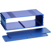 Box Enclosures ALUM ENCLOSURE, 2 PLATES, 10 SCREWS, BLUE ANODIZED, 2.11 H X 6.68 W X 3.15 L