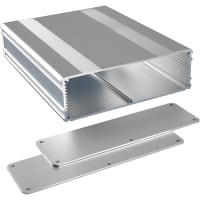 Box Enclosures ALUM ENCLOSURE, 2 PLATES, 10 SCREWS, SILVER ANODIZED, 2.11 H X 6.68 W X 8.66 L