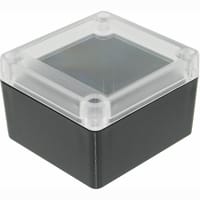 Box Enclosures Enclosure;NEMA4;Polycarbonate;Flame Retard;Black/Clear Cover;3.35x3.15x2.16in