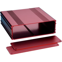 Box Enclosures ALUM ENCLOSURE, 2 PLATES, 10 SCREWS, RED ANODIZED, 2.11 H X 6.68 W X 6.30 L