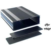 Box Enclosures ALUM ENCLOSURE, 2 PLATES, 10 SCREWS, BLACK ANODIZED, 2.11 H X 6.68 W X 8.66 L