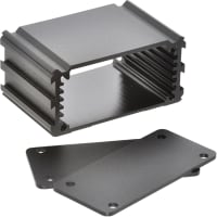 Box Enclosures ALUMINUM ENCLOSURE, 2 PLATES, 8 SCREWS, BLACK ANODIZED, 1.18 H X 2.5 W X 1.57 L