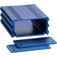 Box Enclosures ALUMINUM ENCLOSURE, 2 PLATES, 8 SCREWS, BLUE ANODIZED, 1.18 H X 2.5 W X 3.15 L