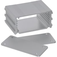 Box Enclosures ALUM ENCLOSURE, 2 PLATES, 8 SCREWS, SILVER ANODIZED, 1.18 H X 4.27 W X 3.15 D