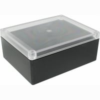 Box Enclosures Enclosure;NEMA4;Polycarbonate;Flame Retard;Black/Clear Cover;7.32x5.75x2.95in