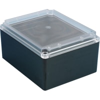 Box Enclosures Enclosure;NEMA4;Polycarbonate;Flame Retard;Black/Clear Cover;9.84Lx7.87Wx5.12Hin