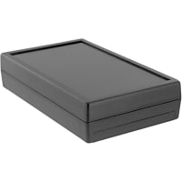 Box Enclosures Case, Shell, ABS UL 94 HB, Black, 4.6 in., 1 in., 2.75 in.