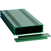 Box Enclosures ALUM ENCLOSURE, 2 PLATES, 8 SCREWS, GREEN ANODIZED, 1.18 H X 4.27 W X 8.66 D