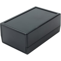 Box Enclosures ABS ENCLOSURE, NO BATT, RECESSED TOP, BLACK, 3.8X2.4X1.5