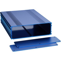 Box Enclosures ALUM ENCLOSURE, 2 PLATES, 10 SCREWS, BLUE ANODIZED, 2.11 H X 6.68 W X 8.66 L