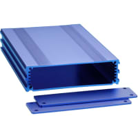 Box Enclosures ALUM ENCLOSURE, 2 PLATES, 8 SCREWS, BLUE ANODIZED, 1.18 H X 4.27 W X 6.30 D