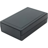 Box Enclosures Case, Shell, ABS UL 94 HB, Black, 3.8 in., 2.4 in., 1 in.