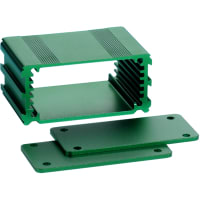 Box Enclosures ALUMINUM ENCLOSURE, 2 PLATES, 8 SCREWS, GREEN ANODIZED, 1.18 H X 2.5 W X 1.57 L