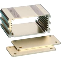 Box Enclosures ALUMINUM ENCLOSURE, 2 PLATES, 8 SCREWS, GOLD ANODIZED, 1.18 H X 2.5 W X 1.57 L