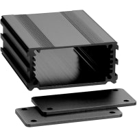 Box Enclosures ALUMINUM ENCLOSURE, 2 PLATES, 8 SCREWS, BLACK ANODIZED, 1.18 H X 2.5 W X 3.15 L