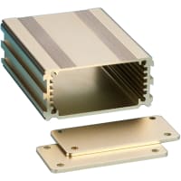 Box Enclosures ALUMINUM ENCLOSURE, 2 PLATES, 8 SCREWS, GOLD ANODIZED, 1.18 H X 2.5 W X 3.15 L