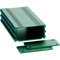 Box Enclosures ALUMINUM ENCLOSURE, 2 PLATES, 8 SCREWS, GREEN ANODIZED, 1.18 H X 2.5 W X 4.72 L