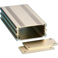 Box Enclosures ALUMINUM ENCLOSURE, 2 PLATES, 8 SCREWS, GOLD ANODIZED, 1.18 H X 2.5 W X 4.72 L