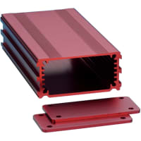 Box Enclosures ALUMINUM ENCLOSURE, 2 PLATES, 8 SCREWS, RED ANODIZED, 1.18 H X 2.5 W X 4.72 L