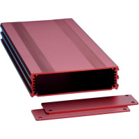 Box Enclosures ALUM ENCLOSURE, 2 PLATES, 8 SCREWS, RED ANODIZED, 1.18 H X 4.27 W X 8.66 D