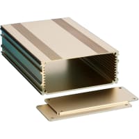 Box Enclosures ALUM ENCLOSURE, 2 PLATES, 8 SCREWS, GOLD ANODIZED, 1.77 H X 4.27 W X 6.30 L