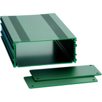 Box Enclosures ALUM ENCLOSURE, 2 PLATES, 8 SCREWS, GREEN ANODIZED, 1.77 H X 4.27 W X 6.30 L