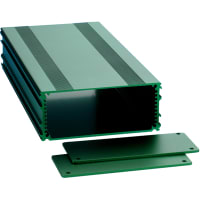 Box Enclosures ALUM ENCLOSURE, 2 PLATES, 8 SCREWS, GREEN ANODIZED, 1.77 H X 4.27 W X 8.66 L