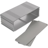 Box Enclosures ALUM ENCLOSURE, 2 PLATES, 10 SCREWS, SILVER ANODIZED, 2.11 H X 6.68 W X 3.15 L