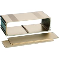 Box Enclosures ALUM ENCLOSURE, 2 PLATES, 10 SCREWS, GOLD ANODIZED, 2.11 H X 6.68 W X 3.15 L