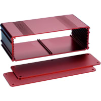 Box Enclosures ALUM ENCLOSURE, 2 PLATES, 10 SCREWS, RED ANODIZED, 2.11 H X 6.68 W X 3.15 L