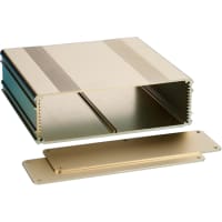 Box Enclosures ALUM ENCLOSURE, 2 PLATES, 10 SCREWS, GOLD ANODIZED, 2.11 H X 6.68 W X 6.30 L