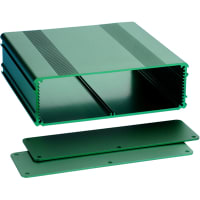 Box Enclosures ALUM ENCLOSURE, 2 PLATES, 10 SCREWS, GREEN ANODIZED, 2.11 H X 6.68 W X 6.30 L