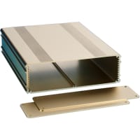 Box Enclosures ALUM ENCLOSURE, 2 PLATES, 10 SCREWS, GOLD ANODIZED, 2.11 H X 6.68 W X 8.66 L