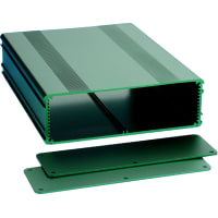 Box Enclosures ALUM ENCLOSURE, 2 PLATES, 10 SCREWS, GREEN ANODIZED, 2.11 H X 6.68 W X 8.66 L