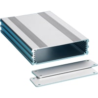 Box Enclosures ALUM ENCLOSURE, 2 PLATES, 8 SCREWS, SILVER ANODIZED, 1.18 H X 4.27 W X 6.30 D