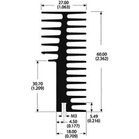 Boyd Heatsink, Extruded, Unfinished, 8.2ft L, 1.05 W, 2.36 H, 23.8 Surf Area in.