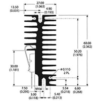 Boyd Heatsink, 1.06 in., 2.36 in., 1.00