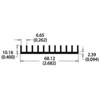 Boyd Heatsink, 2.68 in x .4 in x 8 ft, 11 fins, unfinished