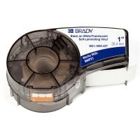 Brady Self-Lam Label Tape Cartridge, Black on White, 1" x 14 Ft, Vinyl, BMP21 Series