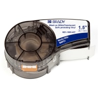 Brady Self-Lam Label Tape Cartridge, Black on White, 1-1/2" x 14 Ft, Vinyl