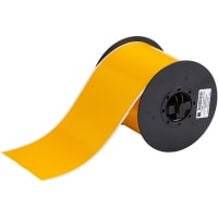 Brady Indoor Outdoor Vinyl Labels, 4"W x 100'L, Gloss Yellow, PermaSleeve Series